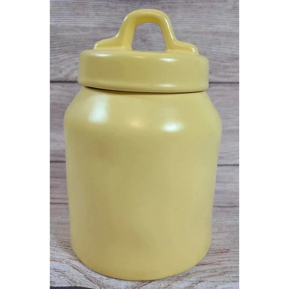 Rae Dunn TWEET JAR Canister with Lid Yellow Ceramic Farmhouse 7.5" - Picture 3 of 6